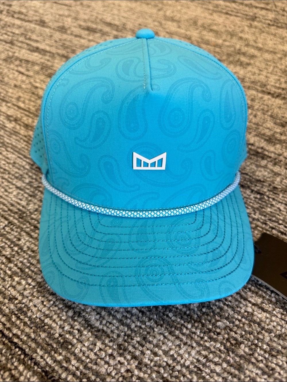 NWT Melin Odysea Hydro LINKS collection Teal Paisley Rope-Trim Golf Hat